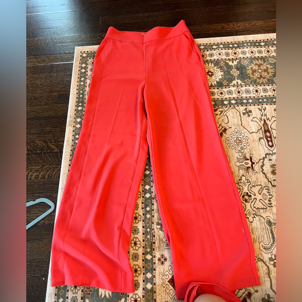 Boden Red Wide Leg Pants